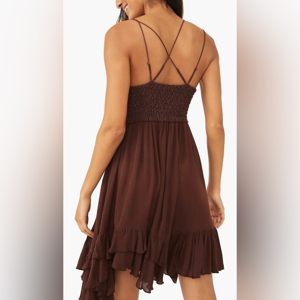 Free People FP One Adella Slip Mini Dress in Brown, Size Medium (M) - Crochet - Picture 12 of 14